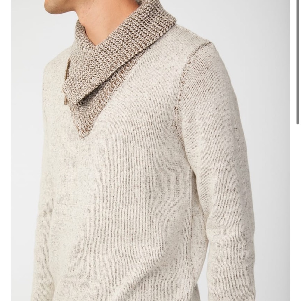New GUESS Clay Shawl Zip Sweater SZ L - Picture 4 of 5
